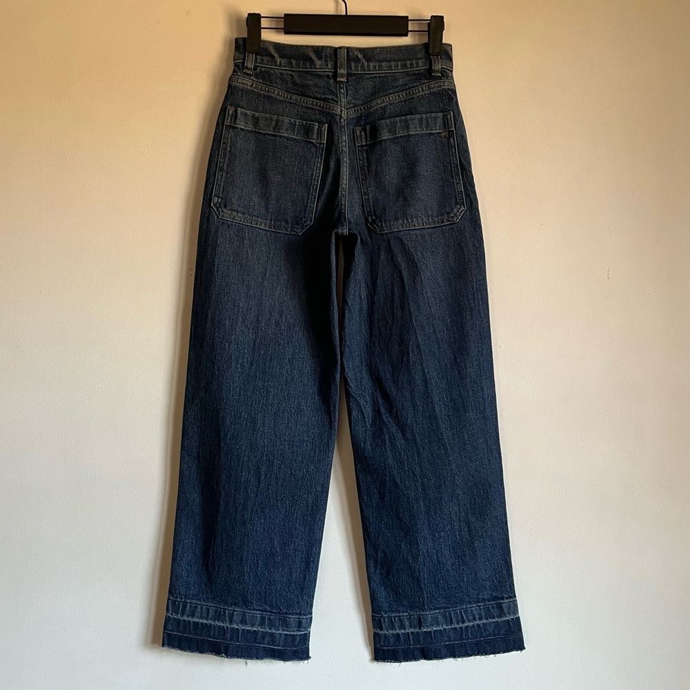 Madewell Petite Emmett Wide Leg Jean Let Down Hem Edition Archbald Wash 24P $138 - Picture 5 of 14